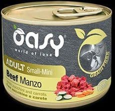 Oasy Grain Free Adult Small/Mini Wołowina – opakowanie karmy