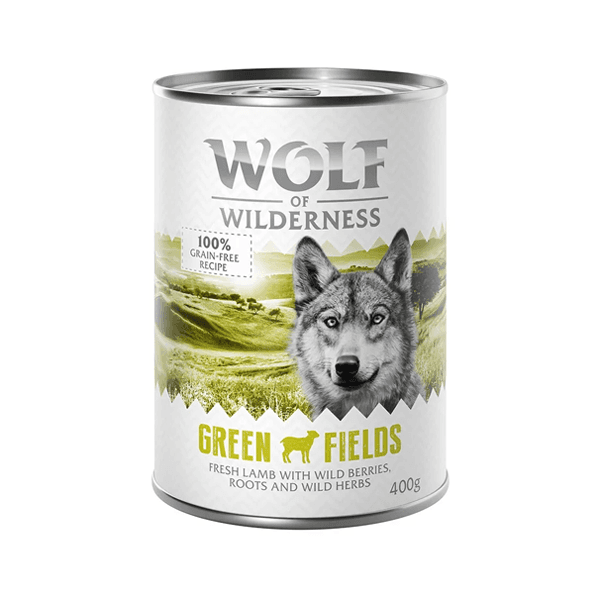 Mokra karma Wolf of Wilderness Green Fields Jagnięcina