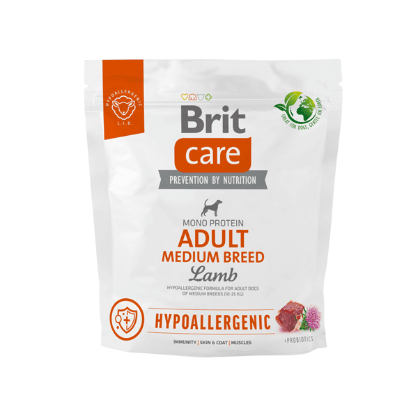 Brit Care Hypoallergenic Adult Medium Breed, jagnięcina i ryż, 1 kg