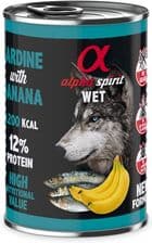 Alpha Spirit Mokra Karma Dla Dorosłych Psów Wszystkich Ras Z Sardynką I Bananem – opakowanie karmy