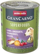 Animonda Grancarno Superfoods Adult Dog Jagnięcina Amarantus Żurawina Olej Z Łososia – opakowanie karmy