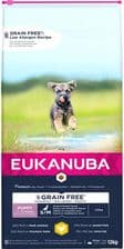 Eukanuba Grain Free Kurczak dla szczeniąt ras małych i średnich – opakowanie karmy