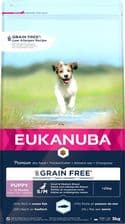 Eukanuba Grain Free Ryba Oceaniczna dla szczeniąt małych i średnich ras – opakowanie karmy