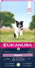 Eukanuba Sucha karma dla rosnących szczeniąt małych i średnich ras bogata w jagnięcinę i ryż 12kg – opakowanie karmy