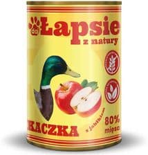 Happysnacky Łapsie Karma Mokra Monobiałkowa Kaczka Z Jabłkiem Dla Psa 400G – opakowanie karmy