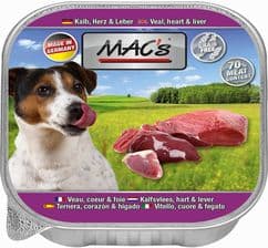 Mac's Macs Mac'S Adult Cielęcina Z Sercami I Wątrobą Mokra Karma Dla Psa – opakowanie karmy