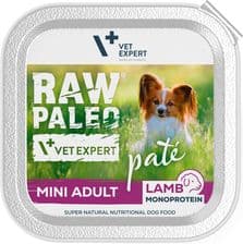 Vet Expert Raw Paleo Pate Mini Adult Lamb Mokra Karma Dla Psów Dorosłych Jagnięcina – opakowanie karmy