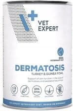 Vet Expert Dermatosis Dog Turkey & Guinea Fowl Mokra Karma Weterynaryjna Dla Psów 400G – opakowanie karmy