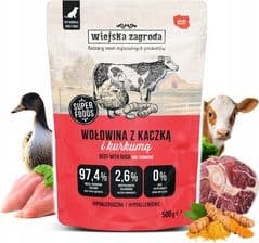 Wiejska Zagroda Wołowina Z Kaczką Mokra Karma Dla Psa Saszetka 500G