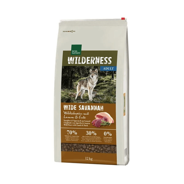 Real Nature Wilderness Wide Savannah Adult z dzikiem, jagnięciną i kaczką